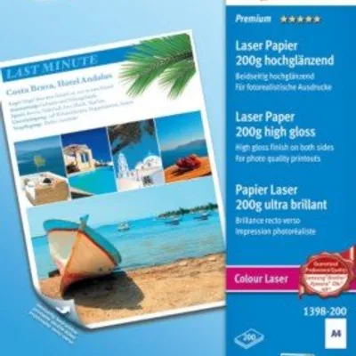 Papier Fotograficzny Obustronnie Powlekany Premium A4 200g 200szt. Avery 210x297 Biały Wysokobłyszczący No.1398-200