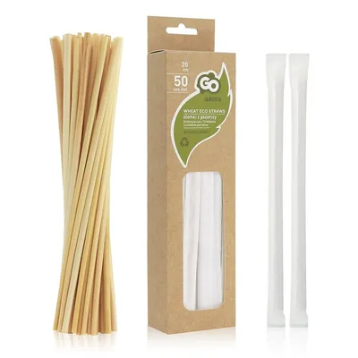 Słomki z pszenicy w papierku 5x200mm 50szt. /GoDan