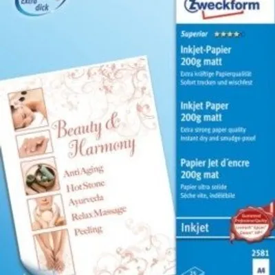 Papier Fotograficzny Obustronnie Powlekany 200g 25szt. Avery 210x297 Biały Matowy No.2581