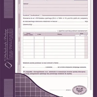 Wezwanie do Zapłaty - Ostateczne A5 Oryg.+1k 423-3 /MiP