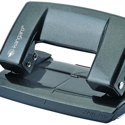 Dziurkacz Kangaro Aion-10G/S Dziurkuje Do 10 Kartek Metalowy W Pudełku PP Metaliczny Szary