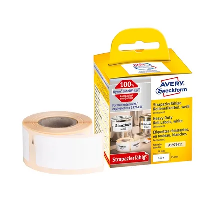 Etykiety Poliestrowe Avery Heavy Duty do Dymo Labelwriter 25x54 260 szt. Białe A1976411