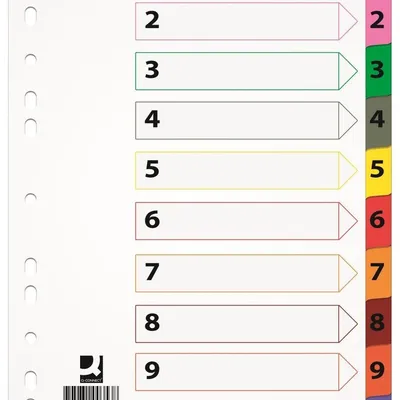 Przekładki Pap. A4 Numeryczne 1-10 Białe /Q-Connect