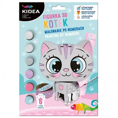 Figurka 3D malowanie po numerach Kotek KIDEA