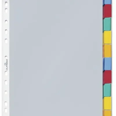 Przekładki A4 PP 1-10 Indeksy Kolorowe Zgrzane Koszulki Przezroczyste /Durable 663219