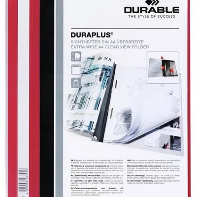 Skoroszyt Prezentacyjny A4+ Duraplus Czerwony /Durable 257903