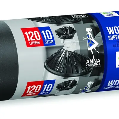 Worki Na Śmieci LDPE 120L A'10 Czarne SUPERMOCNE /Anna Zaradna