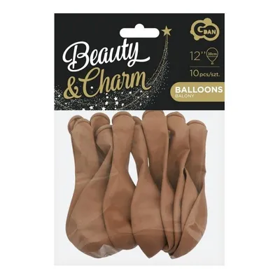 Balony Beauty&Charm, pastelowe karmelowe 12"/ 10 szt. /GoDan