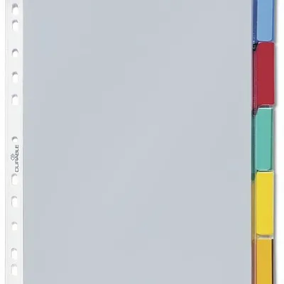 Przekładki do Segregatorów 1-5 Indeksy Kolorowe Zgrzane Koszulki PP A4 Przezroczyste /Durable 663019