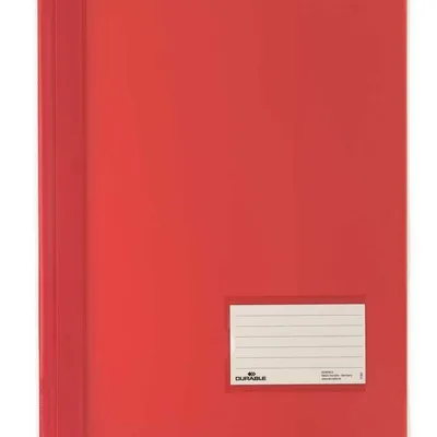 Skoroszyt A4+ PVC Transparentny Kieszeń Opis Czerwony /Durable 268003