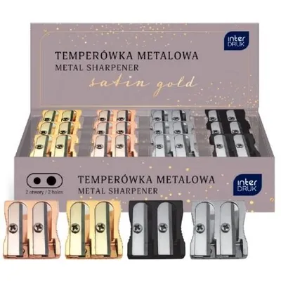 Temperówka podwójna metal Satin Gold