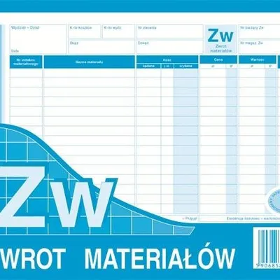 Zw Zwrot Materiałów A5 Wielok. Poziom 374-3 /MiP