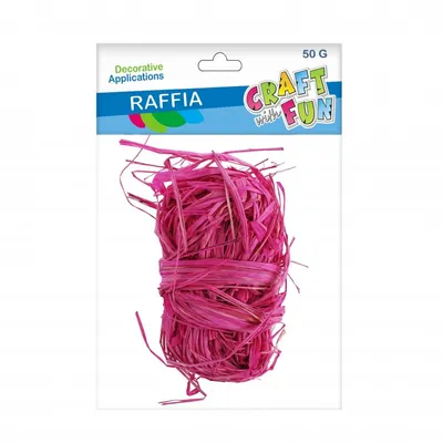 Rafia dekoracyjna 50g Różowa /Craft With Fun 471476