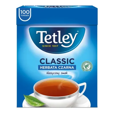 Herbata Tetley Classic Black 100 Torebek Bez Zawieszki