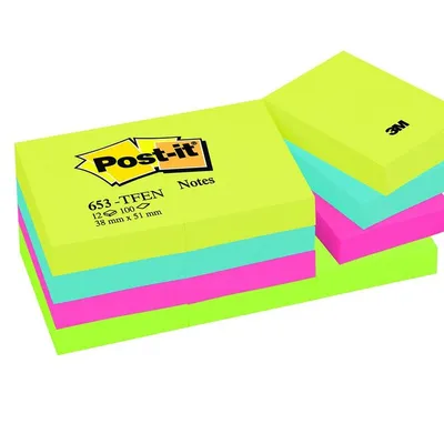 Bloczek Samoprzylepny 51x38 653-TFEN A'12 Mix /Post-it