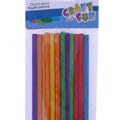 Patyczki drewniane dekoracyjne okrągłe kolorowe /Craft With Fun 463801