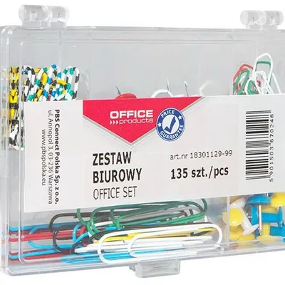 Zestaw Biurowy (Pinezki I Spinacze) Office Products Mix 135Szt.