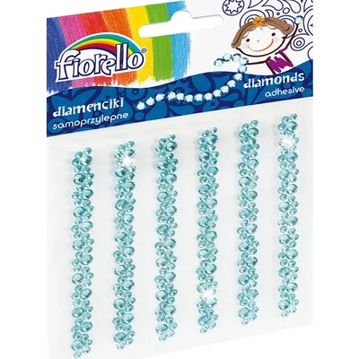Diamenciki samoprzylepne Fiorello GR- DS06 małe błękitne w paskach