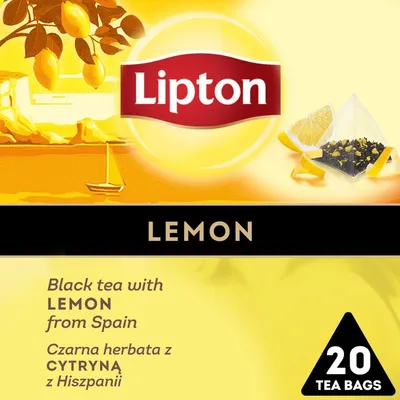Herbata Lipton Piramidki Czarna Cytryna 20 Torebek