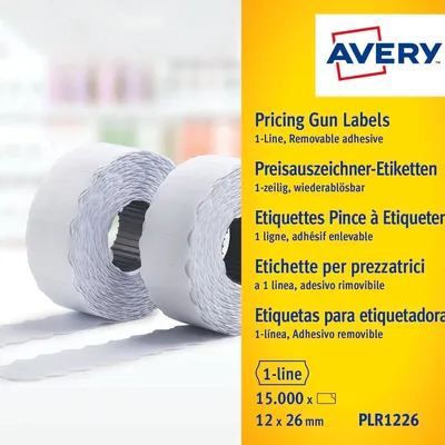 Taśma do Metk.1-Rz Fala do Środka Biała 12x26 Avery (szt.)