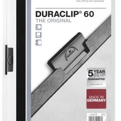 Skoroszyt z Klipem A4 PVC Duraclip 60 Kartek Biały /Durable 220902