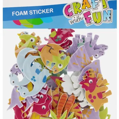 Ozdoba dekoracyjna samoprzylepna EVA Dinozaury 40szt. /Craft With Fun
