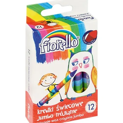 Kredki Fiorello świecowe trójkątne 12 kol. JUMBO