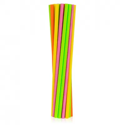 Rurki (słomki) pap. Fluor mix, 6x197mm / 24 szt. /GoDan