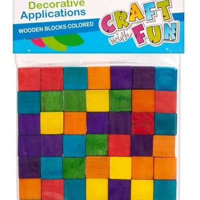 Kostki drewniane dekoracyjne kolorowe /Craft With Fun 291077