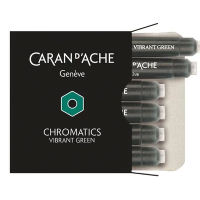 Naboje Caran D'Ache Chromatics Vibrant Green 6Szt. Ciemonozielone