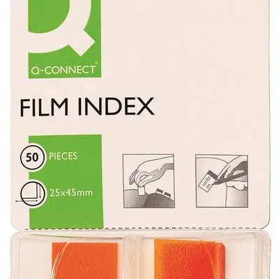 Zakładki Indeksujące Q-Connect PP 254X437mm 50 Kart. Pomarańczowe