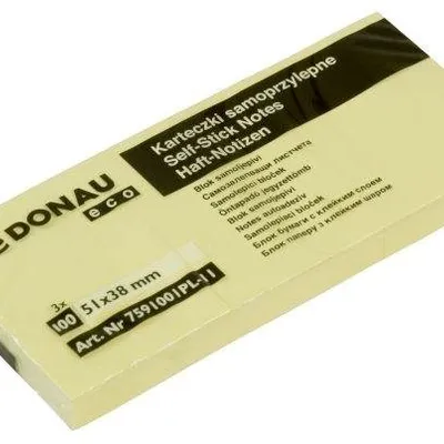 Bloczek Samoprzylepny 51x38 A'3 Żółty Eco /Donau