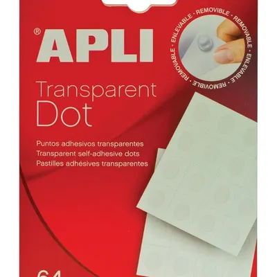 Kółka Mocujące Apli Typu "Dot" Usuwalne 64Szt. Transparentne