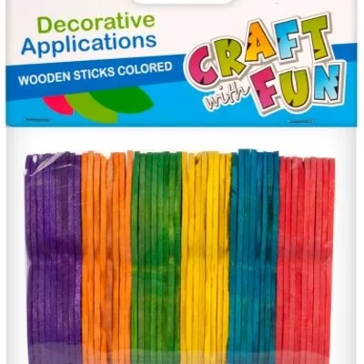 Patyczki drewniane dekoracyjne kolorowe /Craft With Fun 402515