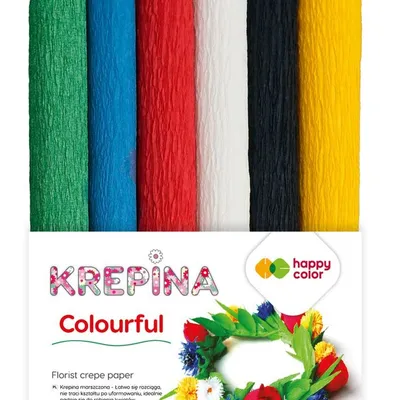 Bibuła Krepina Mini 6kol 250x1000mm Colourful /Happy Color