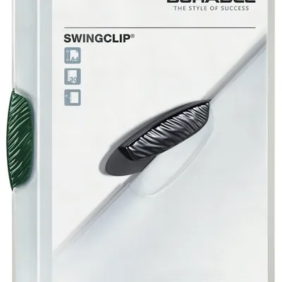 Skoroszyt Zaciskowy A4 PP Swingclip 30 Kartek Zielony /Durable 226005