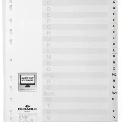 Przekładki do Segregatorów A-Z (24) Strona Tytułowa PP A4 10szt. Białe /Durable 616402