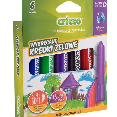 Kredki Żelowe Twist 6 Kol.3w1 [CR350K6] Pastelowe /Cricco