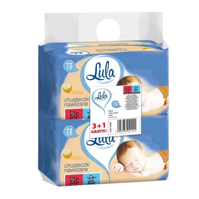 Chusteczki nawilżane z RUMIANKIEM 72szt 3+1 GRATIS /Lula