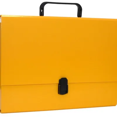 Teczka-Pudełko Office Products PP A4/5Cm Z Rączką I Zamkiem Żółta