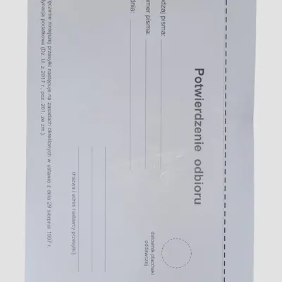 Zwrotne Potwierdzenie Odbioru 1-Taśma Uniwersalna (Min. Fin. 5006/1) A'100 /Graf-System