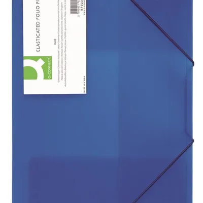 Teczka Z Gumką Q-Connect PP A4 400 mikr. 3-Skrz. Transparentna Niebieska