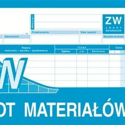 ZW Zwrot Materiałów 1/3 A4 Wielok. Poziom 353-8 /MiP
