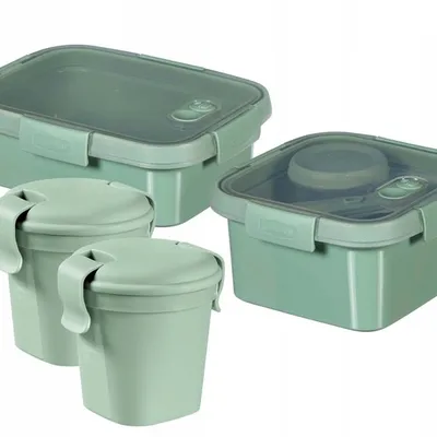 Zestaw 4 pojemników na żywność Smart To Go Eco Line 2x0,4L+1L+1,1L 252972 / Curver