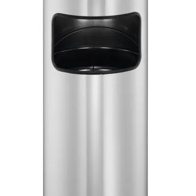 Kosz Na Śmieci Safe Metalowy Okrągły 17 Litrowy z Popielnicą Srebrny /Durable 333223