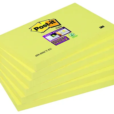 Bloczek Samoprzylepny Post-It Super Sticky (655-6Sscy-Eu) 127X76Mm 6X90 Kart. Żółty