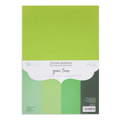 Zestaw Papierów 220G - Green Tones A4 20 Ark. /DpCraft