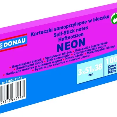 Bloczek Samoprzylepny 51x38 3szt. Różowy Neon /Office Products