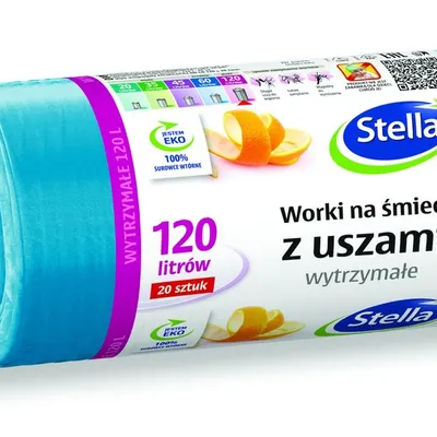 Worki Na Śmieci HD-LD 120L A'20 z Uszami Wytrzymałe Niebieskie /Stella