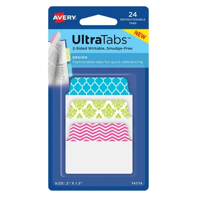 Ultra Tabs samoprzylepne zakładki indeksujące ze wzorem 50,8x38mm No.74774 / Avery